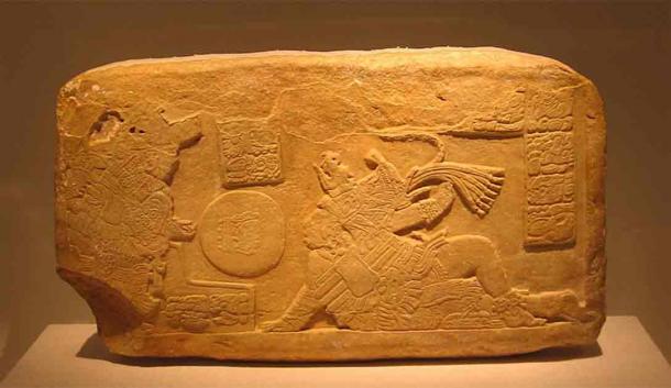 A limestone panel depicting two Maya Mesoamerican ballgame players. Usumacinta River area, Guatemala. Source: Ada Turnbull Hertle Fund; Art Institute Chicago/CC BY 3.0