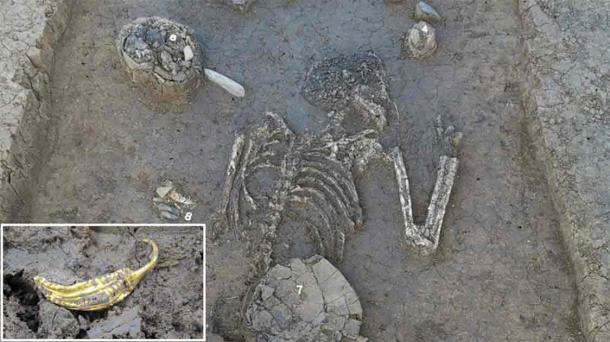 The human skeleton in Neolithic grave found in Exing, Germany. Source: S.Lorenz/Landratsamt Dingolfing-Landau