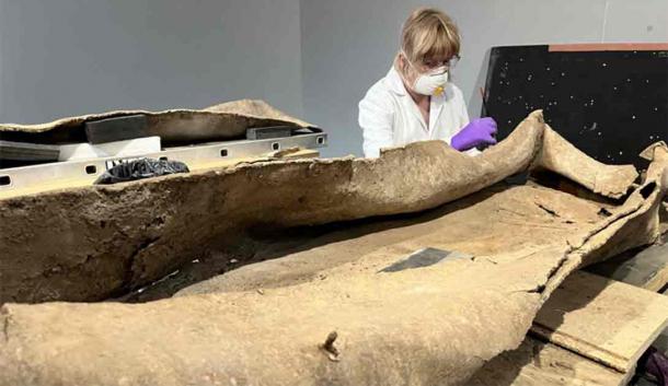The lead coffin of the aristocratic Roman woman’s burial found in Yorkshire, Northern England. Source: Leeds City Council