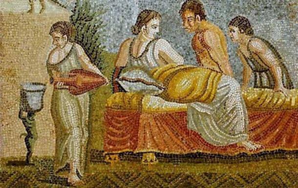 A Roman love scene. Mosaic found in Centocelle (1st century AD). Source: Kunsthistorisches Museum/CC BY-SA 2.5 