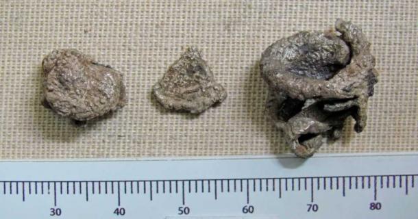 Hacksilver found in Israel. These nonstandard bits of damaged and aesthetically unpleasing pieces of silver that were used for commerce. Source: Lena Kuperschmidt/ Israeli Antiquities Authority