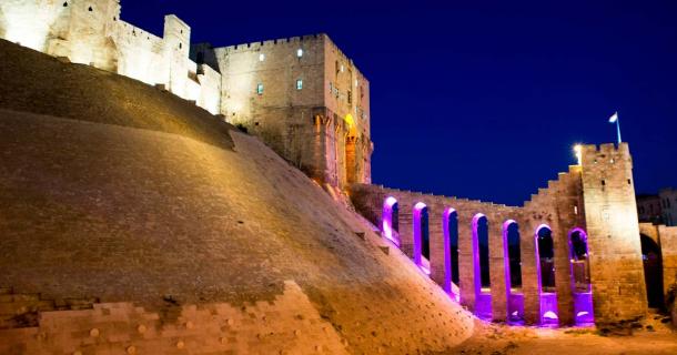 Night view of the Old Citadel of Aleppo, Syria. Source: holdeneye/Adobe Stock
