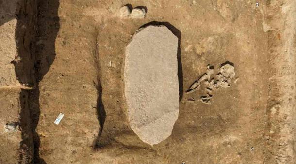 The 4,200-year-old grave with the large stone designed to stop the “zombie” within rising once again. Source: LDA Saxony-Anhalt, Anja Lochner-Rechta / Miami Herald.