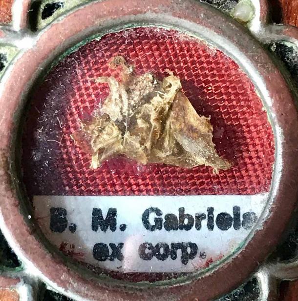 The first-class relic of Blessed Maria Gabriella OCSO, born as Maria Sagheddu (17 March 1914 – 23 April 1939). She was an Italian Roman Catholic nun and a professed member of the Trappists. She was beatified (a recognition accorded by the Catholic Church of a deceased person's entrance into Heaven and capacity to intercede on behalf of individuals who pray in his or her name) in Rome in 1983. (ExorcisioTe / CC BY-SA 4.0)