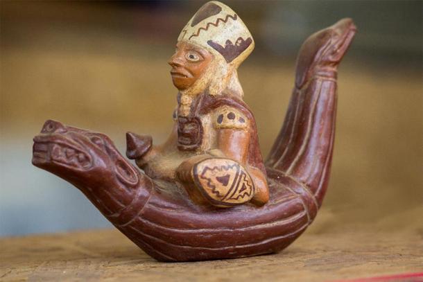 Ancient Andean fisherman on a totora horse. (christian vinces /Adobe Stock)
