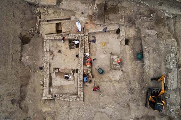 This is the foundation of a building dating to the 7th century AD. The entire site lies near the modern city of Uzes. Evidence of the first people first to live in Ucetia goes back to around the 2nd century BC. Authorities found the ancient town when archaeologists surveyed and excavated to find any old buildings in 2016 to prepare for construction of a school.