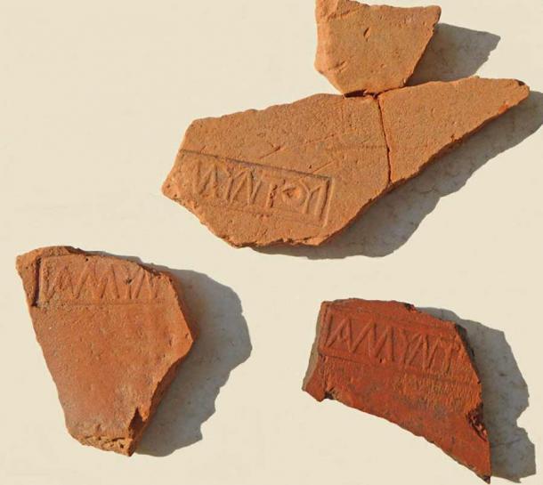 Tile fragments from Aegae were discovered that indicated the close relationship of the site to the royal family. (Imathia Ephorate of Antiquities)