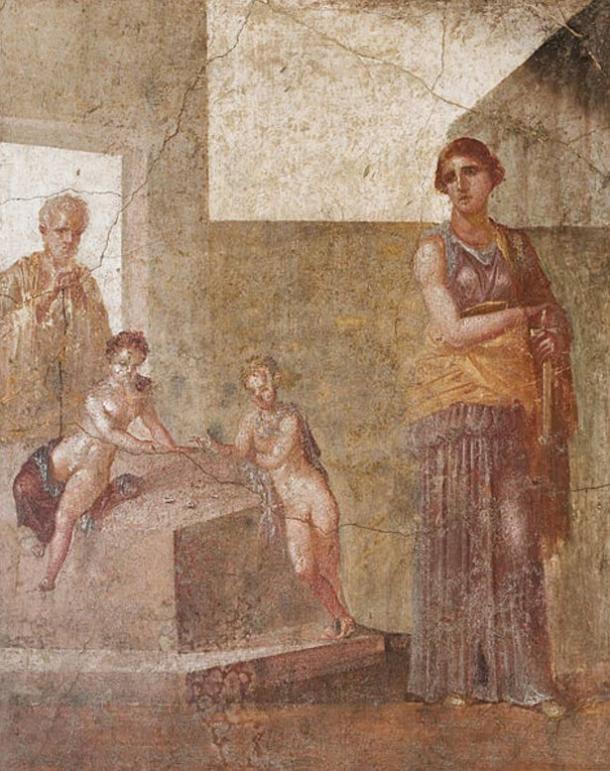 1st century AD fresco in which Medea plans the murder of her children, who are playing knucklebones.