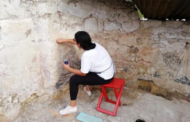 A series of frescoes have been uncovered in the newly excavated church. (Image: Divulgação/Museu Regional de História)