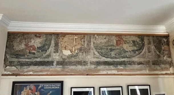 The 17th-century frescoes in York were uncovered during renovations of a private residence. (Luke Budworth)