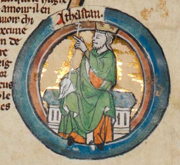 Miniature of Athelstan from a 13th century genealogy (Public Domain)