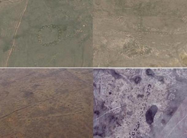 Some of the geoglyphs found in northern Kazakhstan.