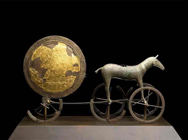 The gilded side of the Trundholm sun chariot. (Nationalmuseet/CC BY-SA 3.0)