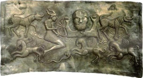 Plate of god Dagda of the Gundestrup cauldron.