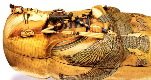 Tutankhamun’s golden coffin.
