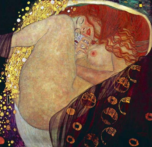 Η ιστορία της Danaë και της χρυσής βροχής, που απεικονίζεται από τον Gustav Klimt.  (Δημόσιος τομέας)