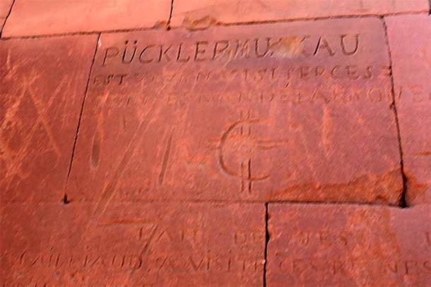 Pueckler's name carved as graffiti in Musawwarat es-Sufra. (Clemens Schmillen, CC BY-SA 4.0)