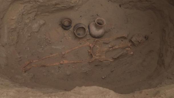 A Moche grave discovered at Pucala, Peru. (Ministerio de Cultura)