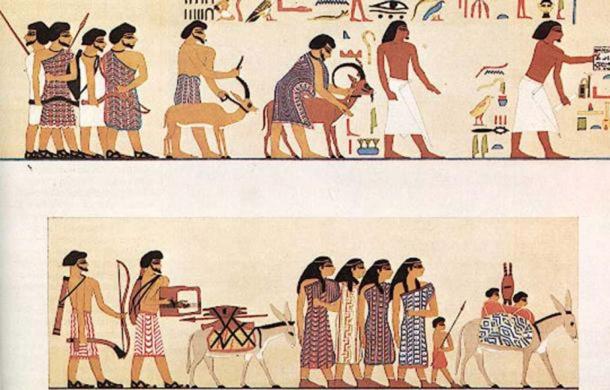 An earlier group of Asiatic peoples depicted entering Egypt