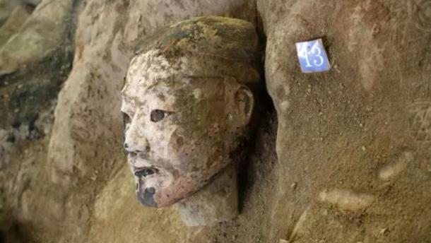 The head of one of the newly discovered soldiers. Credit: Emperor Qin Shi Emperor's Mausoleum