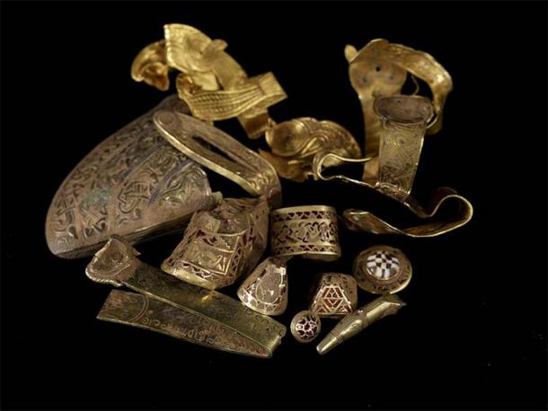 Staffordshire hoard was the large hoard of Anglo-Saxon gold discovered in 2009 near Lichfield in England.  (CC BY 2.0)