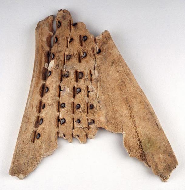 Holes drilled into an oracle bone.