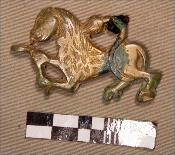 Other discoveries - some dating to the 12th century - were 'several iron knives with handles with enamel decorations produced by Russians' and an intriguing 'lion figurine' of uncertain origin. 