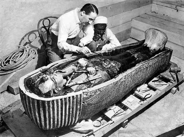 Howard Carter feared the curse of the pharaohs when he opened the tomb of King Tutankhamun. But in his tests he did not know to look for radiation (Exclusive to The Times / Public Domain)