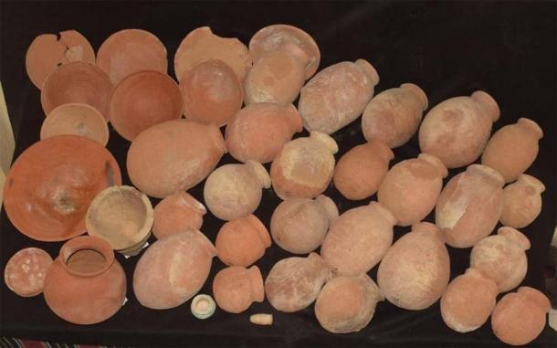 The huge array of pottery found at the Meir site. Source: Ministry of Tourism and Antiquities.