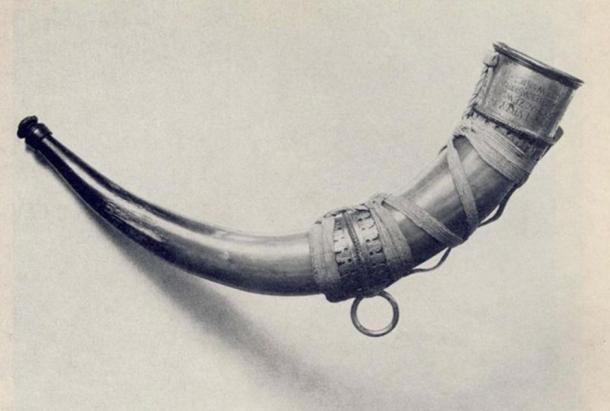The hunting horn made from the horn of the last aurochs bull that belonged to King Sigismund III of Poland.