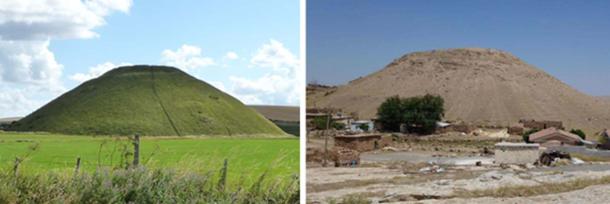 Figure 1. The identical man-made hills of Silbury and Sogmatar. (Photo credit: Ralph Ellis)