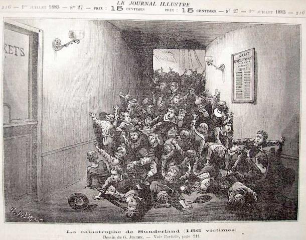 Image taken from the French paper, Le Journal Illustre depicting the terrible scene at Victoria Hall. (sunderland.yolasite / Public Domain)