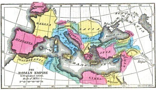As the Roman Empire grew, the Roman economy also developed significant trade and manufacturing sectors. Map of Roman Empire at its greatest extent. (Public domain)