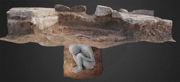 Reconstruction of a Mont’e Prama grave. (DedaloNur/CC BY SA 3.0)