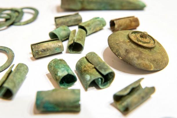 Detail of bronze Scythian harness discovered near Mała Nieszawka in Poland. (Tytus Żmijewski / PAP)