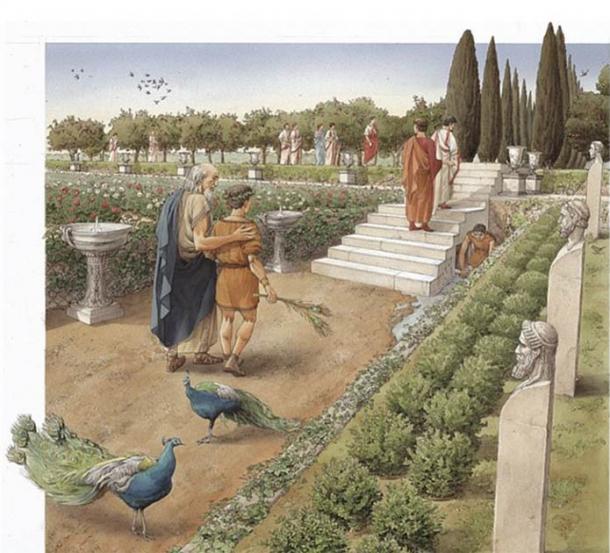 La interpretación de un artista de cómo podrían haber sido los jardines del Palacio de Calígula. (Especial Soprintendenza de Roma)