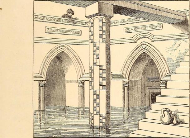 Drawing of a measuring shaft inside of a nilometer from page 88 of “Up the Nile, and home again. A handbook for travelers and a travel-book for the library,” 1862). (Internet Archive Book Images / Public domain)