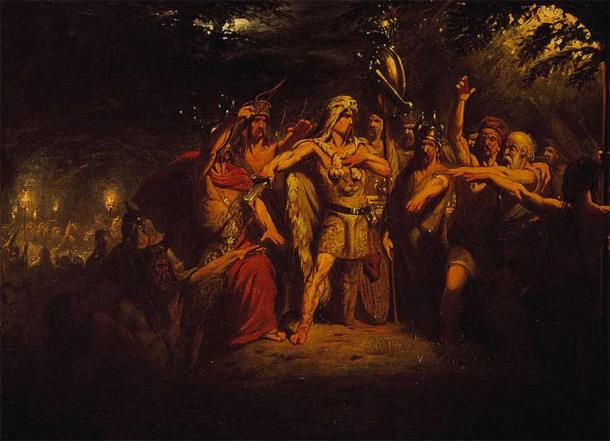 Civilis inciting the Batavians to rebel by Barend Wijnveld (1835) (Public Domain)