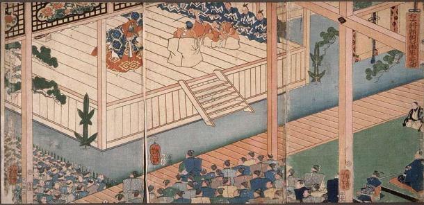 Lord Yoritomoku Watches a Noh Performance (Public Domain)