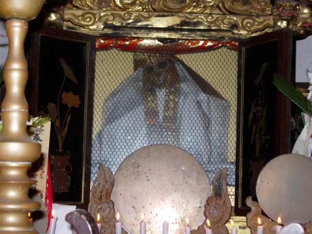 The body of the monk, Honnyokai who achieved self-mummification (Image: © Dr Ken Jeremiah)