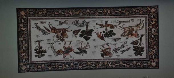 Reconstrucción del mosaico cinegético amazónico con Melanippe, Hippolyta, Antiope y Pentesilea. Museo de mosaicos Sanliurfa Haleplibache (Imagen: cortesía de Micki Pistorius)