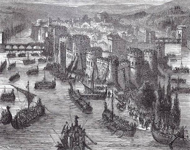 Viking Ships besieging Paris. (Public domain)