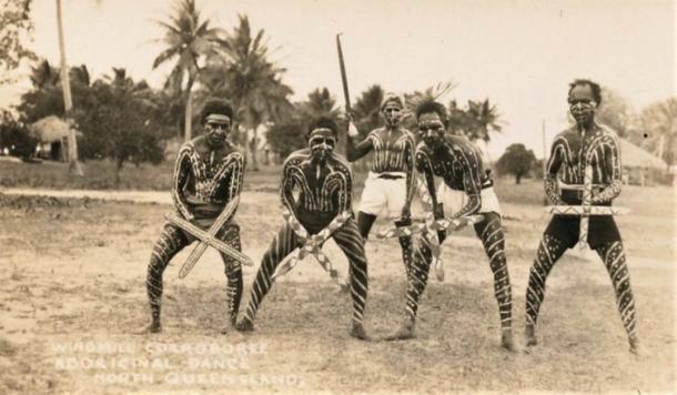 Windmill Corroboree, Aboriginal Dance, North Queensland - very early 1900s. (Public Domain)