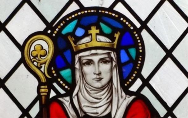 Medieval Saint Eanswythe in the Folkestone church, England. (A Clerk of Oxford)