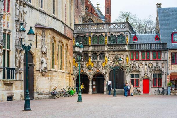 Exterior view of the ornate Basilica of the Holy Blood in Bruges, Belgium (ilolab / Adobe Stock)