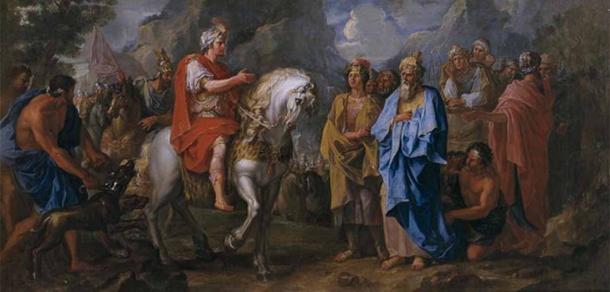 Ciro interroga al rey de Armenia por Noël Coypel, Museo de Grenoble (Dominio público)