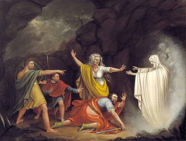 Saúl y la bruja de Endor, por William Sidney Mount (1828) Museo Smithsonian de Arte Americano (dominio público)