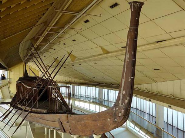 Reconstructed Khufu solar barge. Now moved to Grand Egyptian Museum (Olaf Tausch /CC BY-SA 3.0)