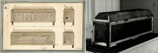 The hipped-lid reliquary that contained some of the Viking burial textiles. (The National Museum of Denmark)