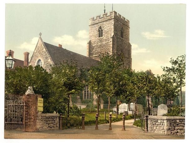 A Photochrom image of the church in the 1890s. View from the north-east. (Public Domain)